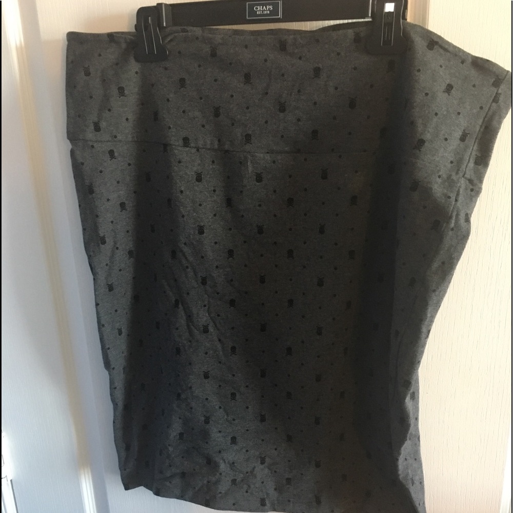 Torrid Grey Skull Print Foldover Skirt